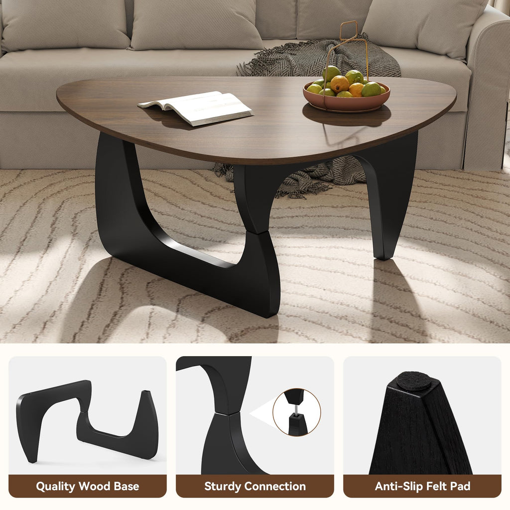 Wood Coffee Table with Wooden Top & Unique Base M6325