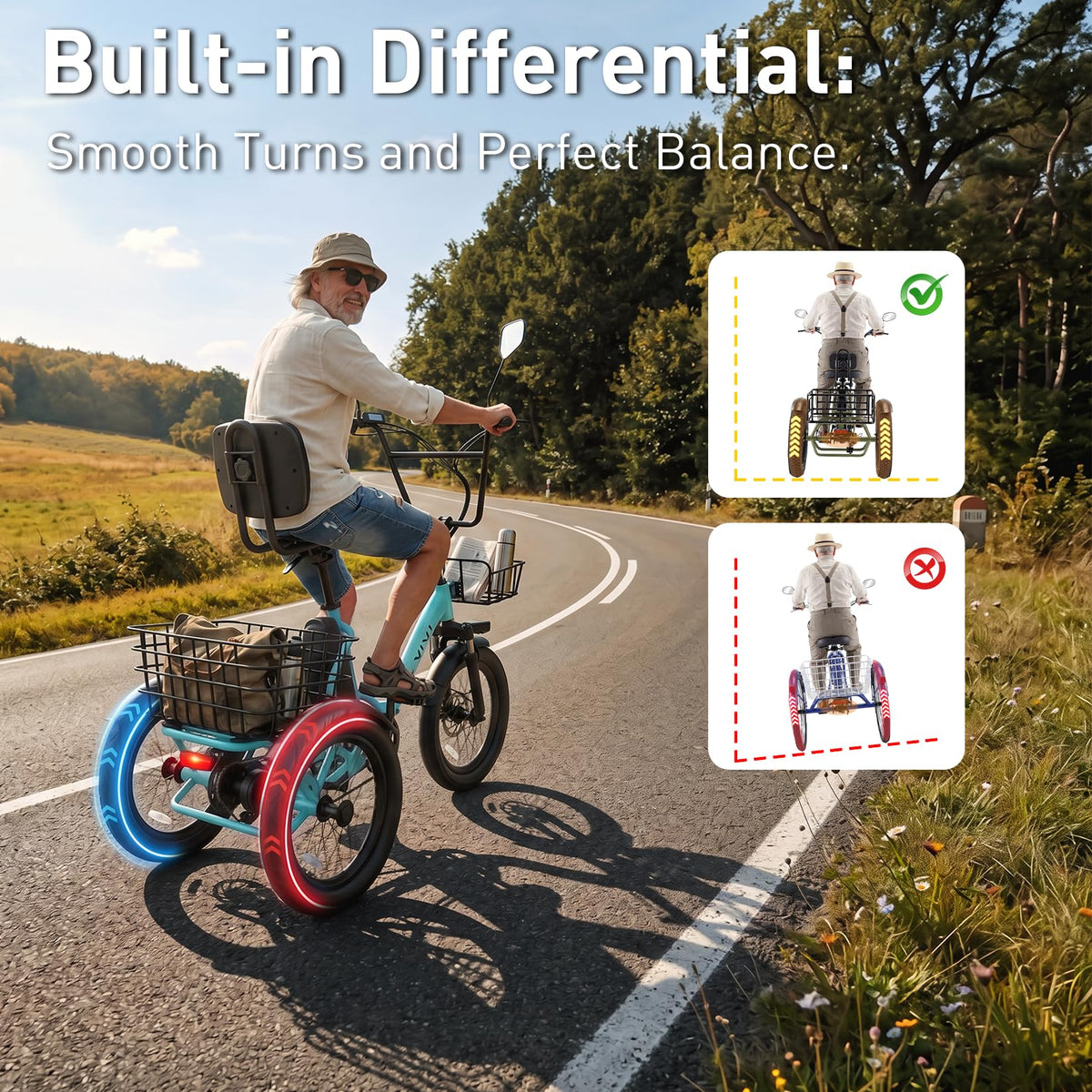 Folding Electric Tricycle 1000W 48V 18" Tire F390