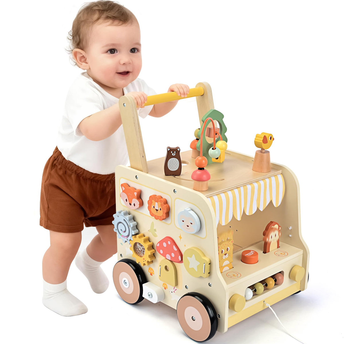 Wooden Activity Cube Push Walker C565679