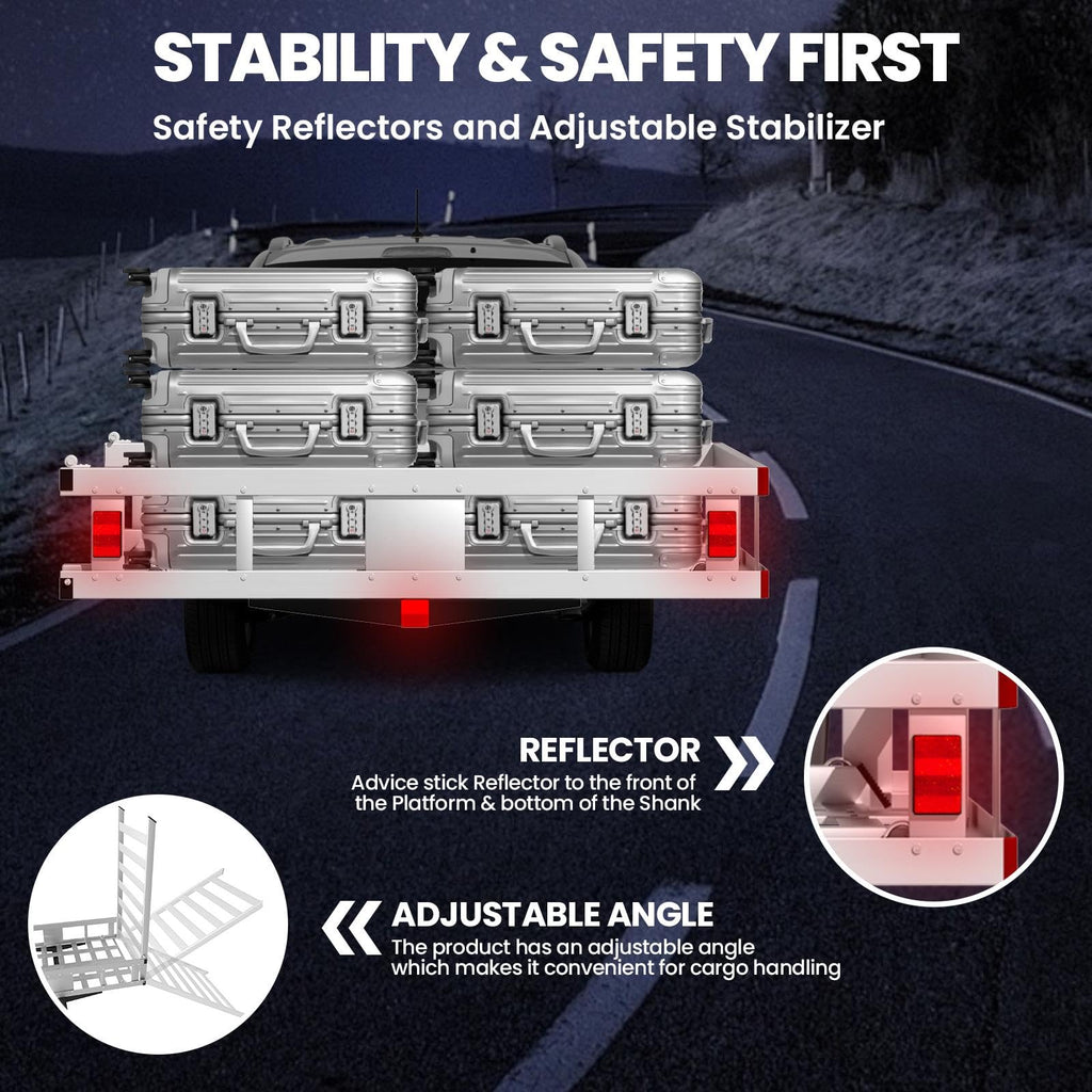 Heavy-Duty Aluminum Hitch Cargo Carrier Q910633
