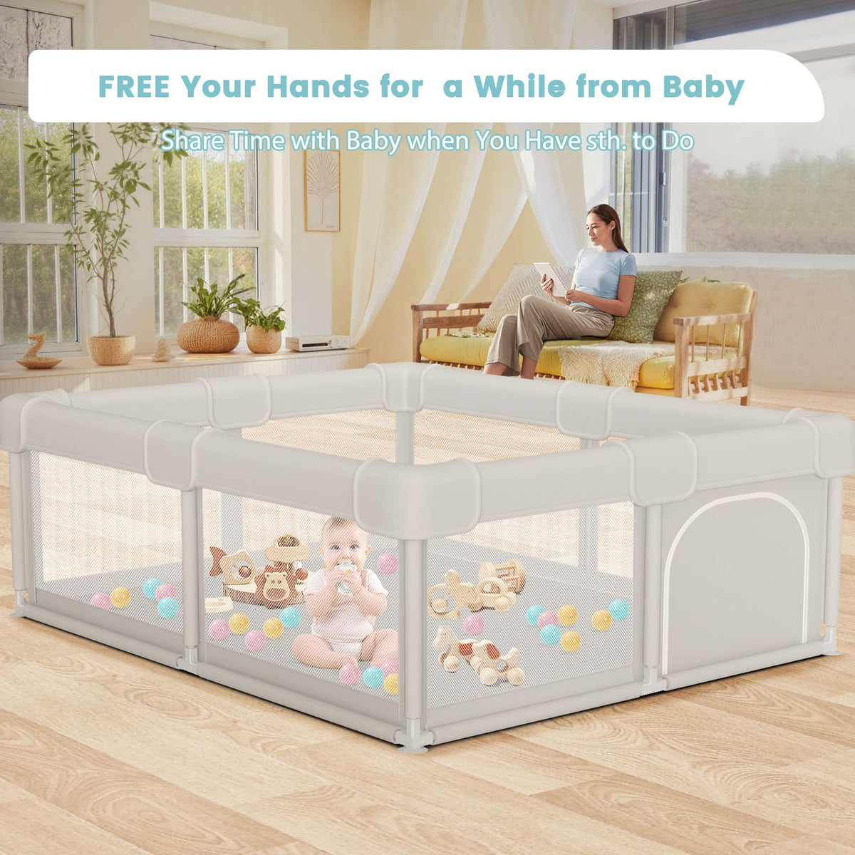 Baby Playpen with Gate N9997