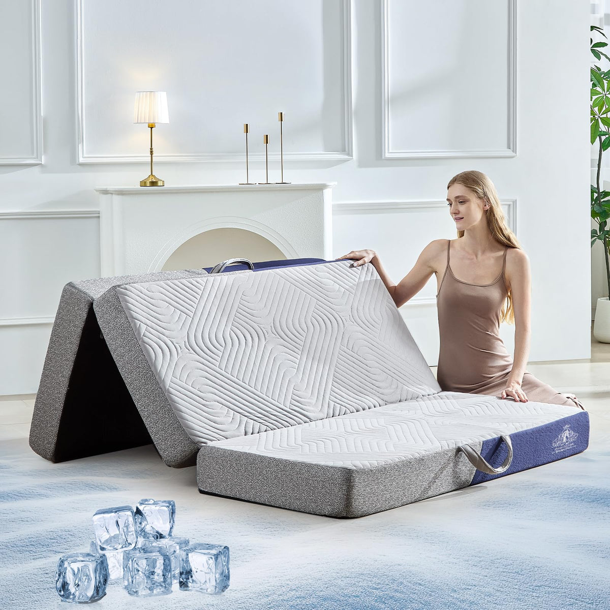 6 Inch Cooling Memory Foam Foldable Mattress Twin Size I97534