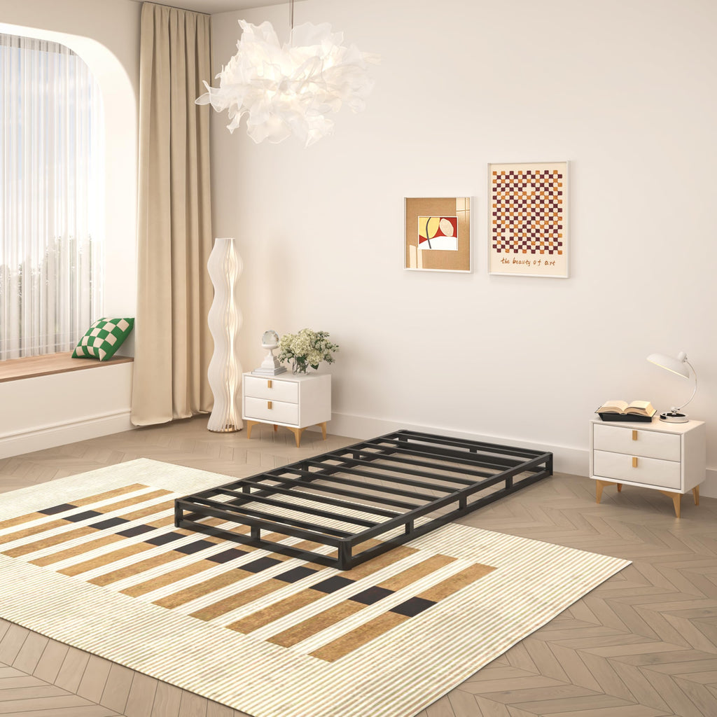 5 Inch Twin Box Spring, Heavy Duty Metal Mattress Foundation, 2500 lbs Capacity U44957