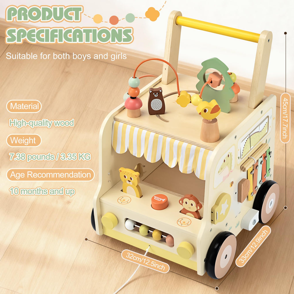 Wooden Activity Cube Push Walker C565679