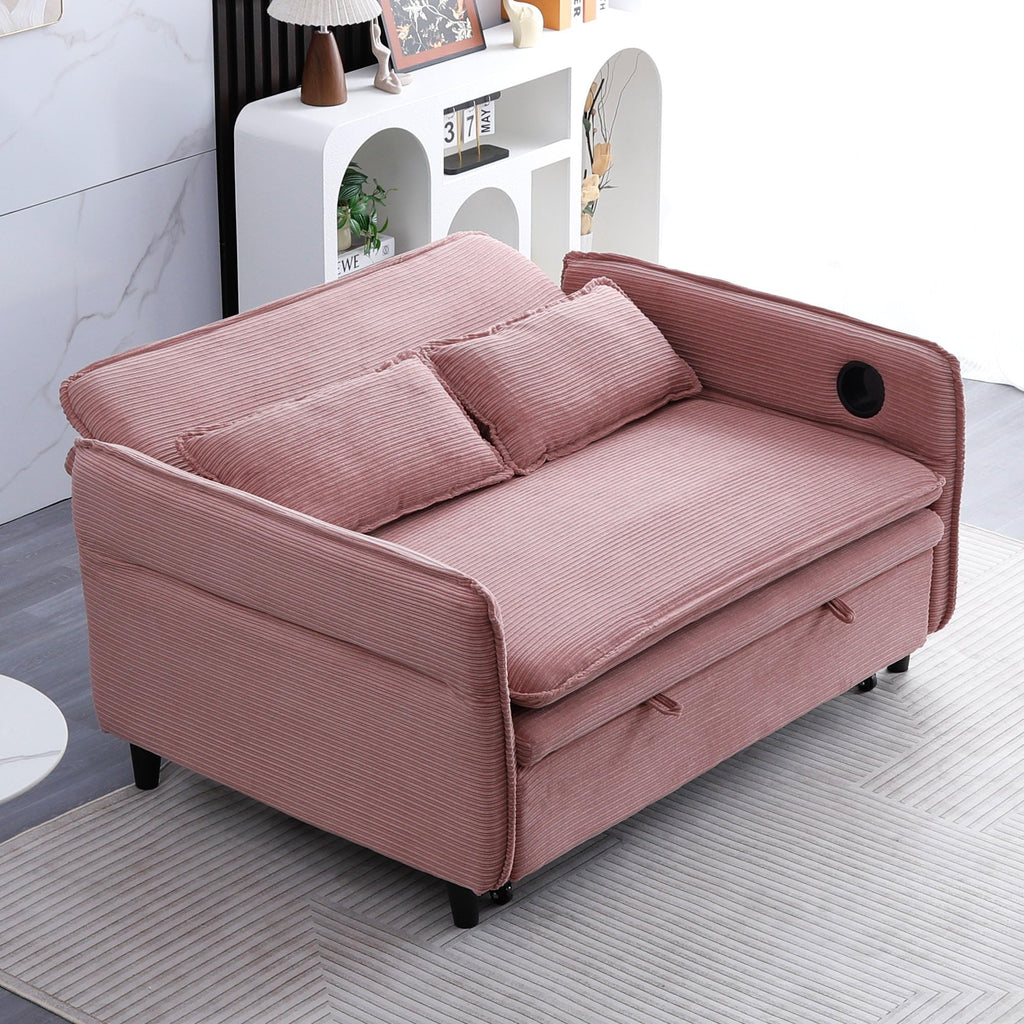 Pink Convertible Sleeper Sofa Bed M57468