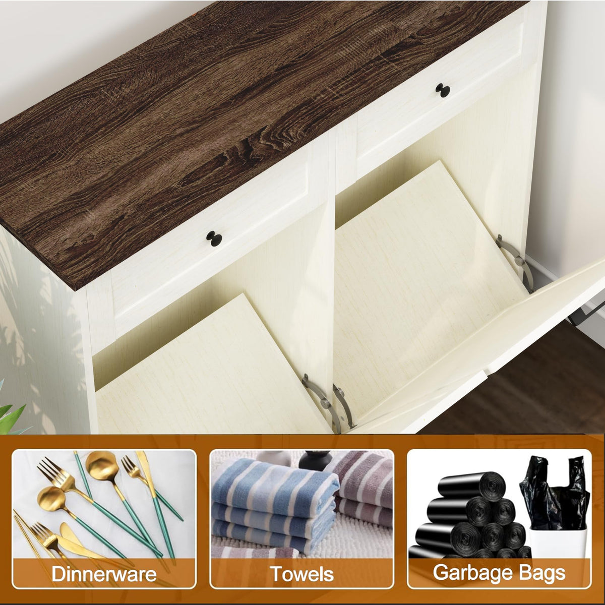 20 Gallon Double Tilt-Out Trash Cabinet T21208