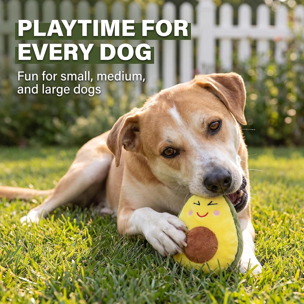 Yellow Soft Plush Avocado Dog Chew Toy F364