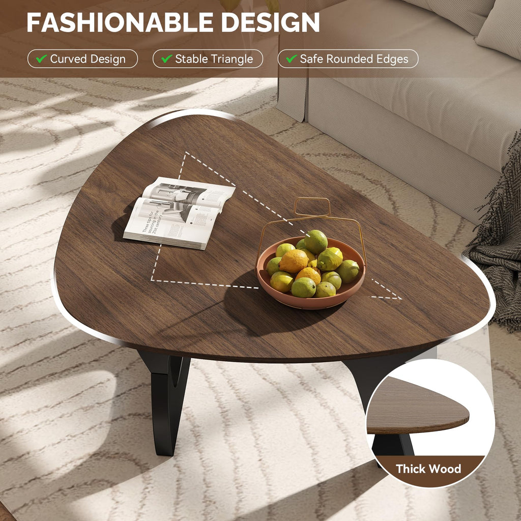 Wood Coffee Table with Wooden Top & Unique Base M6325