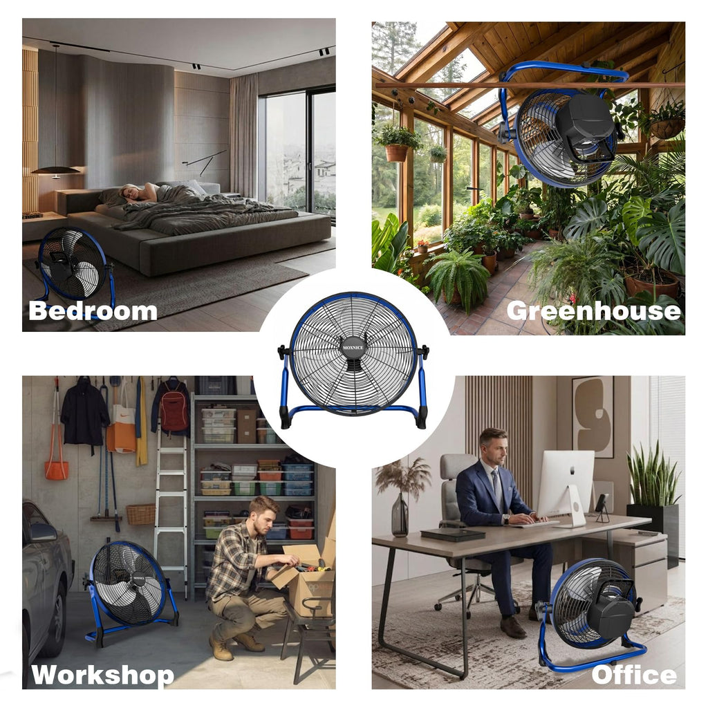 20" Portable Rechargeable Battery Operated Floor Fan N156