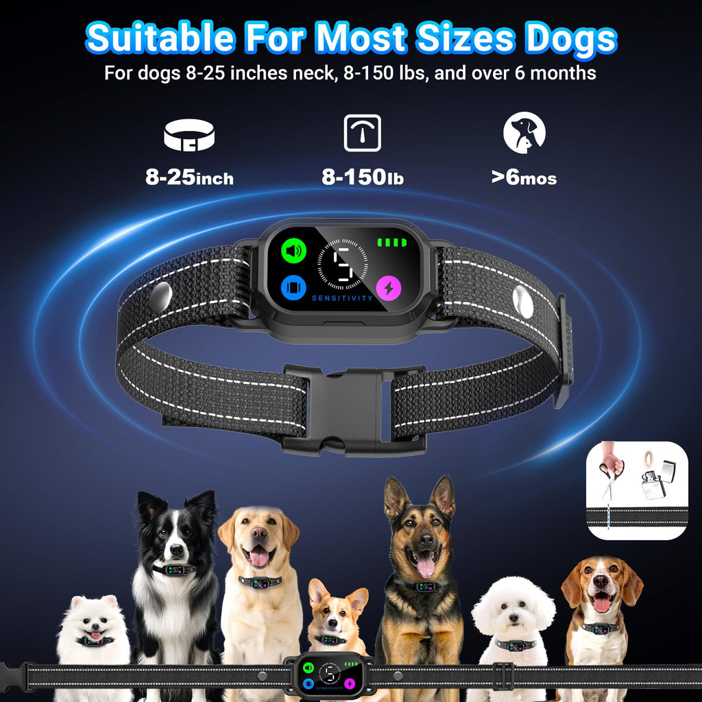 Dog Bark Collar with Remote Control, 2-in-1 Automatic & Manual Training Collar F652