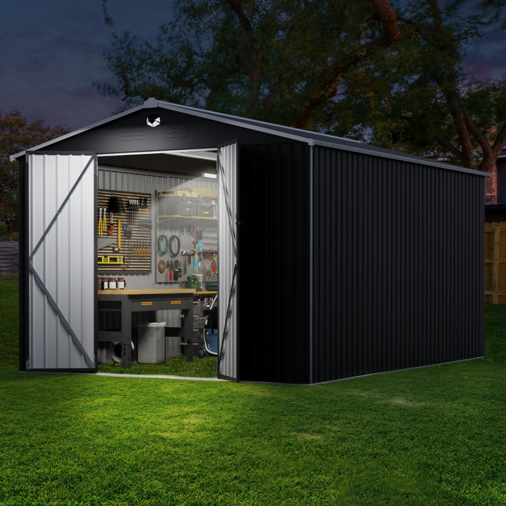10x14 Metal Storage Shed with Lockable Doors P962235