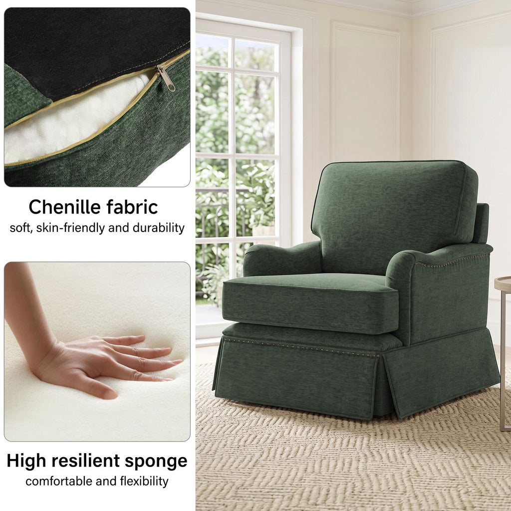 Green Swivel Accent Chair Set of 2 T7233