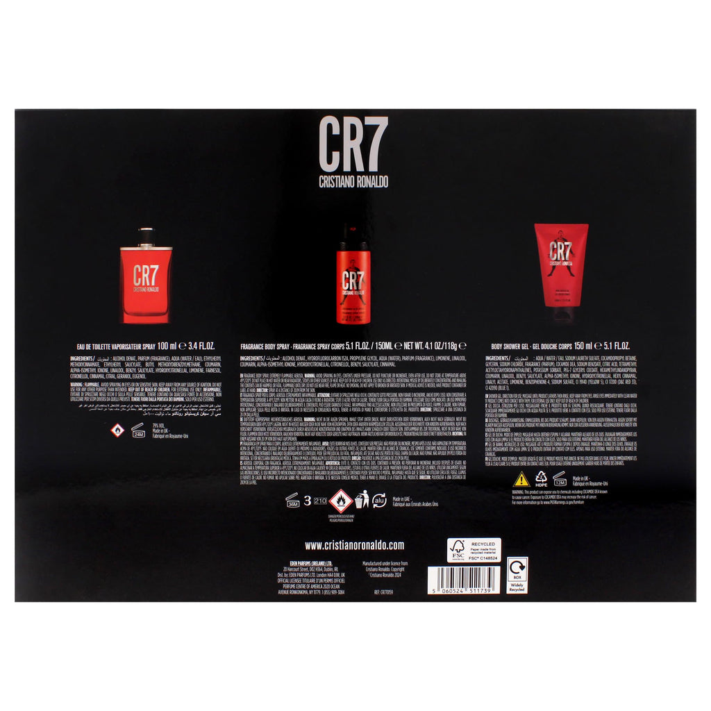 3 Pc Men EDT Spray Body Spray Shower Gel Gift Set M336367