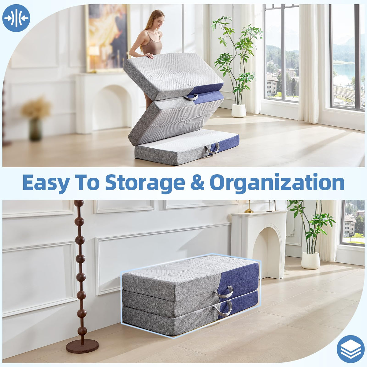 6 Inch Cooling Memory Foam Foldable Mattress Twin Size I97534
