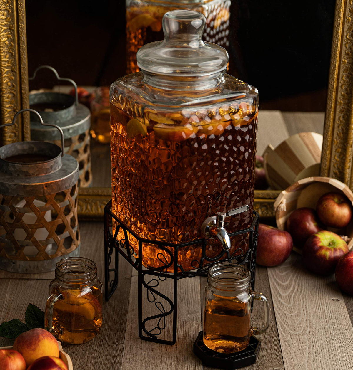 2.5 Gallon Glass Beverage Dispenser with Stainless Steel Spigot H86405