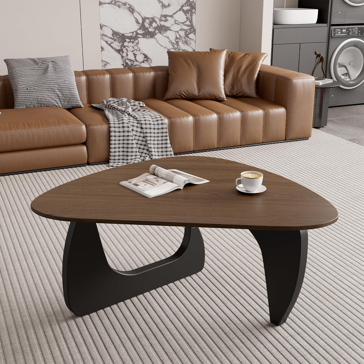 Wood Coffee Table with Wooden Top & Unique Base M6325